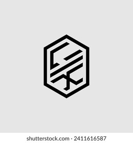 LX line geometric monogram with high quality professional design that will print well
