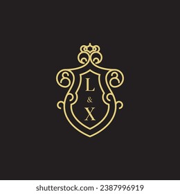 LX line vintage initial logo in high quality professional design that will print well across any print media