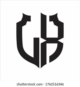 LX Estilo Escudo de logotipo Plantilla de diseño de monograma sobre fondo blanco