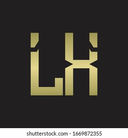 Logo LX con plantilla de diseño de forma escarpada con colores dorados