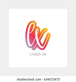 LX logo, vector. Useful as branding, app icon, alphabet combination, clip-art.