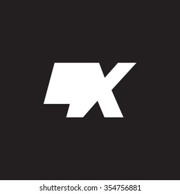 LX negative space letter logo black background