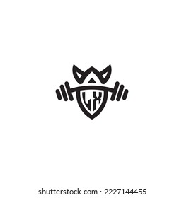 LX simple line fitness gym concept in high quality professional design that will print well across any print media