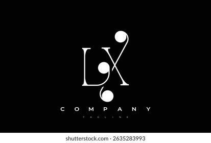 LX Typography Logo Design. Stylish monogram design depiction featuring the letters L and X combined in an artistic signature style, delivering a unique and creative visual representation.