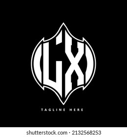 LX Einzigartiges, modernes, abstraktes geometrisches Design mit Vektorbriefen Logo-Design.