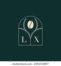 LX Unique and simple logo design combination of letters and coffee bean