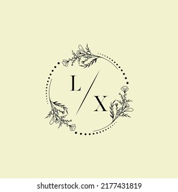 LX wedding initial logo letters in high quality professional design that will print well across any print media