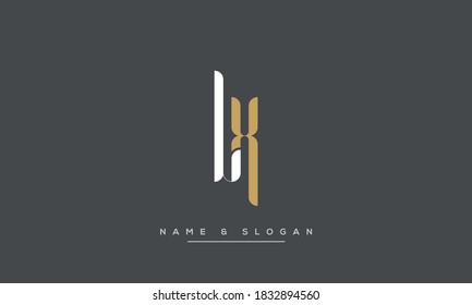 LX, XL Abstract Logo With Initial Letters Vector