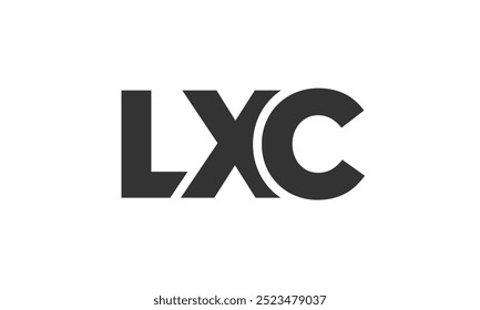 Plantilla de diseño de logotipo LXC con texto en negrita fuerte y moderno. Logotipo de Vector inicial basado en tipografía simple y mínima. Identidad de empresa de moda ideal para la presencia de la marca de las empresas.