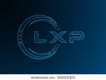 LXP low poly letter logo vector design. LXP lower poly logo design. Low poly logo.