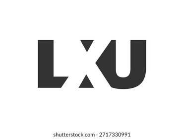 Diseño del logotipo de LXU. Letra inicial L X U estilo de letra en negrita para startups tecnológicas, consultoría, marca corporativa. Nombre creativo de la empresa, titulares de la tipografía, identidad, logotipo de moda. Ilustración vectorial.
