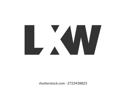LXW Logo Design. Anfangsbuchstabe L X W fett Schriftstil für Tech-Startups, Beratung, Corporate Branding. Name des kreativen Unternehmens, Schlagzeilen, Typografie, trendige Logoart. Vektorgrafik.