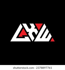 LXW triangle letter logo design with triangle shape. LXW triangle logo design monogram. LXW triangle vector logo template with red color. LXW triangular logo Simple, Elegant, and Luxurious design.