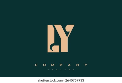 LY Abstract Geometric Logo Design. Modern and elegant logo design with simplistic typography elements, showcasing branding excellence.