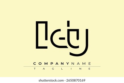 LY abstrato design de letras. Design de logotipo comercial moderno com tipografia abstrata e estilo contemporâneo
