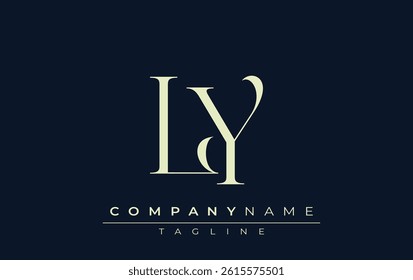 LY abstract Logo. Elegantly Designed Minimalist Monogram Logo with Stylish Lettering. Sophisticated and sleek minimalist monogram showcasing unique lettering design.