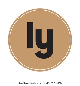 ly brown letters ,abstract background logo, design identity in circle, alphabet letter