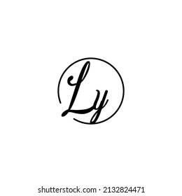 LY circle feminine concept initial logo best for beauty and fashion