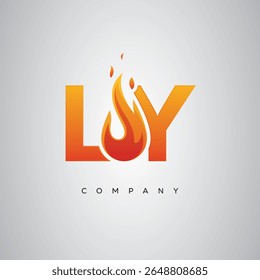 LY Creative Fire Letter Logo Design