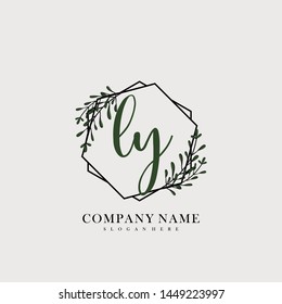 LY Initial beauty floral logo template
