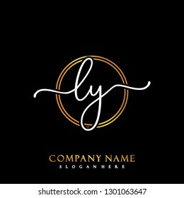 LY Initial Handwriting logo template vector