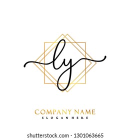 LY Initial Handwriting logo template vector