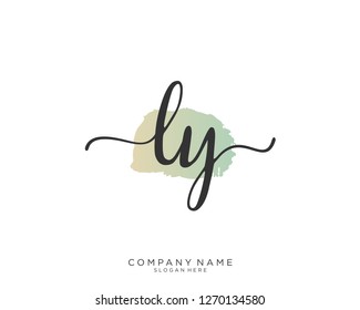 LY Initial handwriting logo vector 