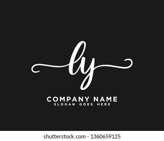 LY Initial Handwriting Logo Vector