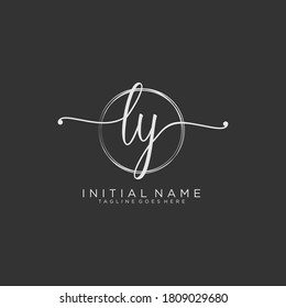 LY Initial handwriting logo vector