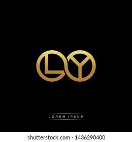 LY initial letter linked circle capital monogram logo modern template