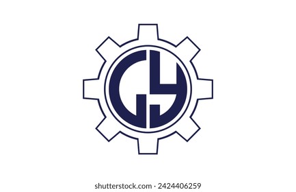 LY initial letter mechanical circle logo design vector template. industrial, engineering, servicing, word mark, letter mark, monogram, construction, business, company, corporate, commercial, geometric