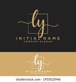 LY Initial letters, handwriting signature logo.