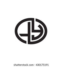 LY initial letters looping linked ellipse monogram logo