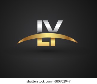 LY initial logo company name colored gold and silver swoosh design. vector logo for business and company identity.
