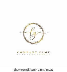 LY Initial luxury handwriting logo vector