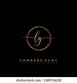 LY Initial luxury handwriting logo vector