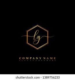 LY Initial luxury handwriting logo vector