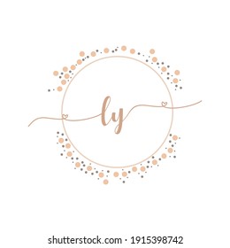 LY Initial monogram handwriting luxury illustration