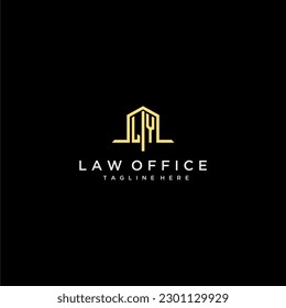 LY initial monogram logo for law office with home office design image