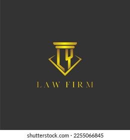 LY initial monogram logo for lawfirm with creative polygon design