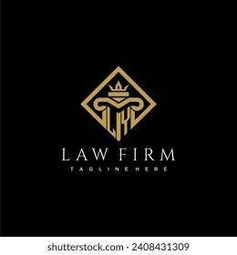 LY initial monogram logo for lawfirm with pillar in creative square design