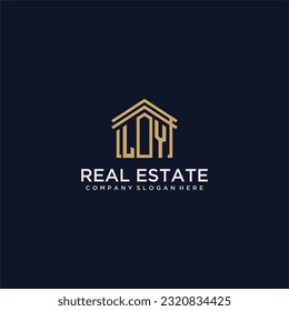 LY initial monogram logo for real estate design