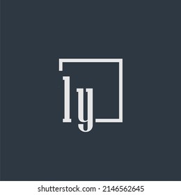 LY initial monogram logo with rectangle style dsign