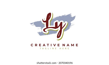 Ly Initials, handwriting logo vector