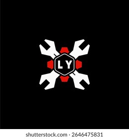 LY Iniciais Vektor Stok Otomotif Logo Design