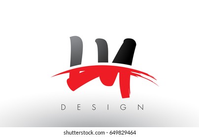 LY L Y Brush Logo Letters Design with Red and Black Colors and Brush Letter Concept.