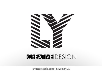LY L Y Lines Letter Design with Creative Elegant Zebra Vector Illustration.