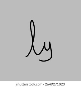 logotipo vetorial de manuscrito em letra ly