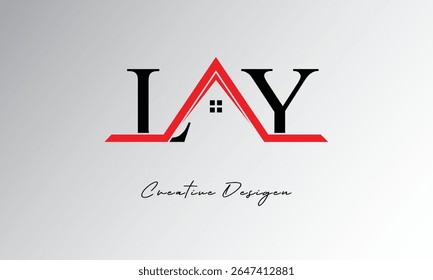 LY Letter House Logo – Creative Real Estate Monogram with Roof Icon and Home Shape for Property, Architecture and Modern Branding
