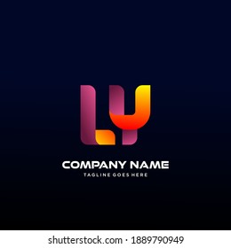 LY Letter initial Logo Vector With colorful, logo for media business